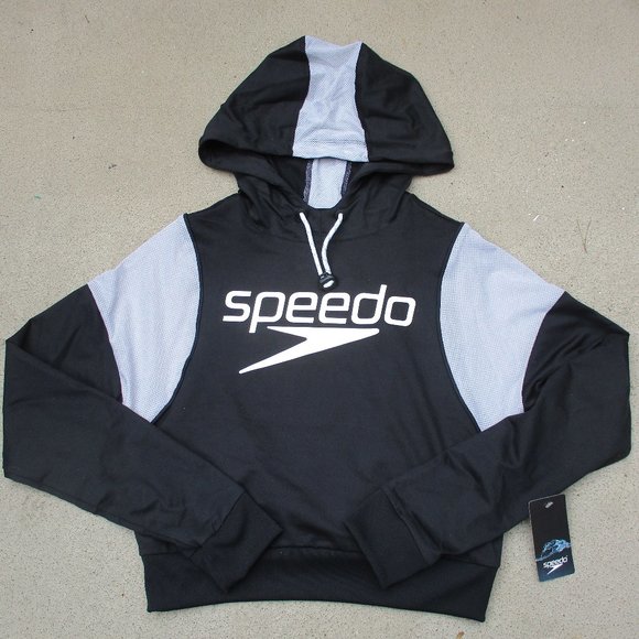 SPEEDO SWEATSHIRT VINTAGE CROPPED HOODIE ~ S ~ LOGO ~ - Picture 3 of 8
